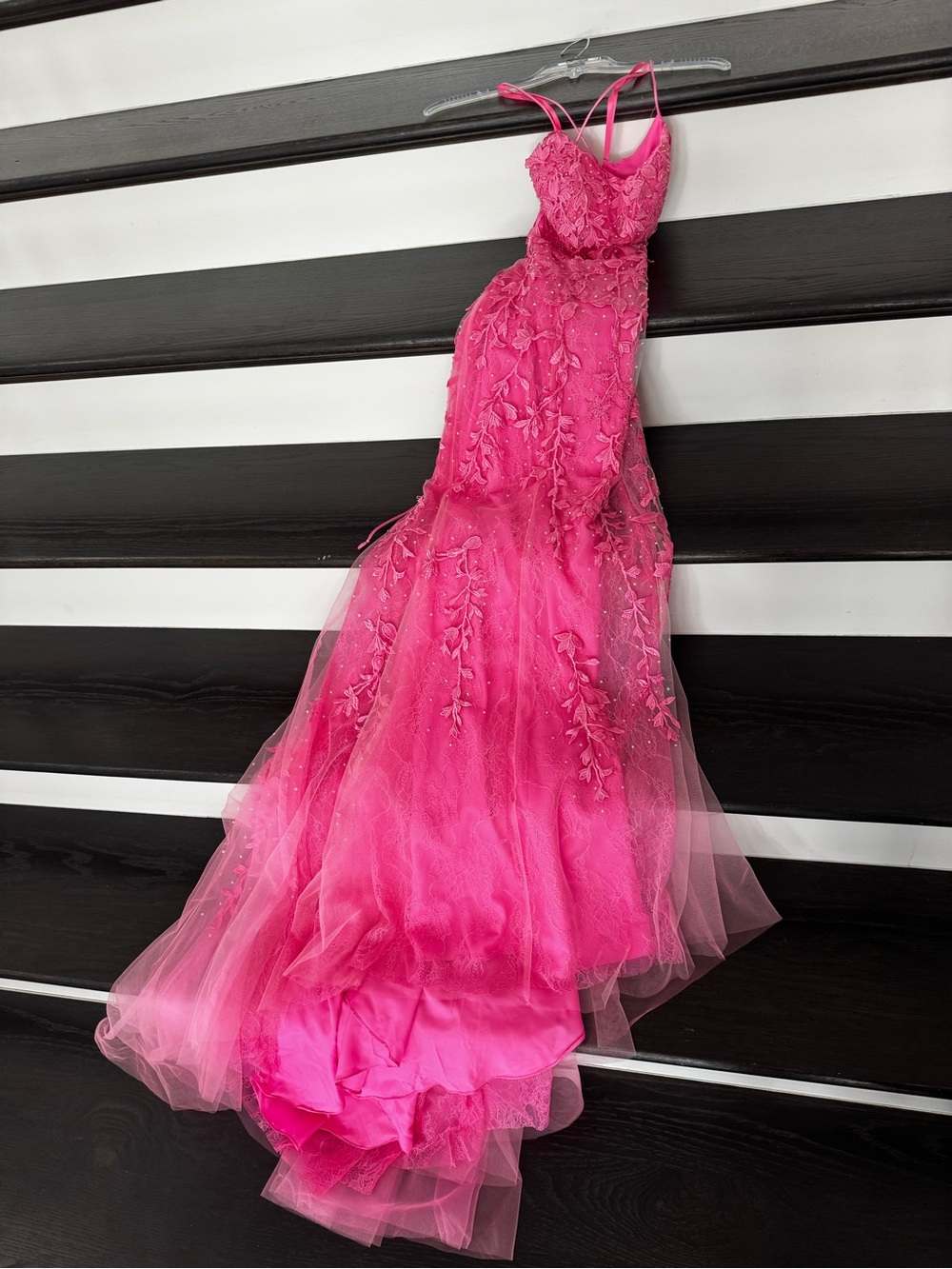 Hot Pink Embellished Prom Dress - Brand: